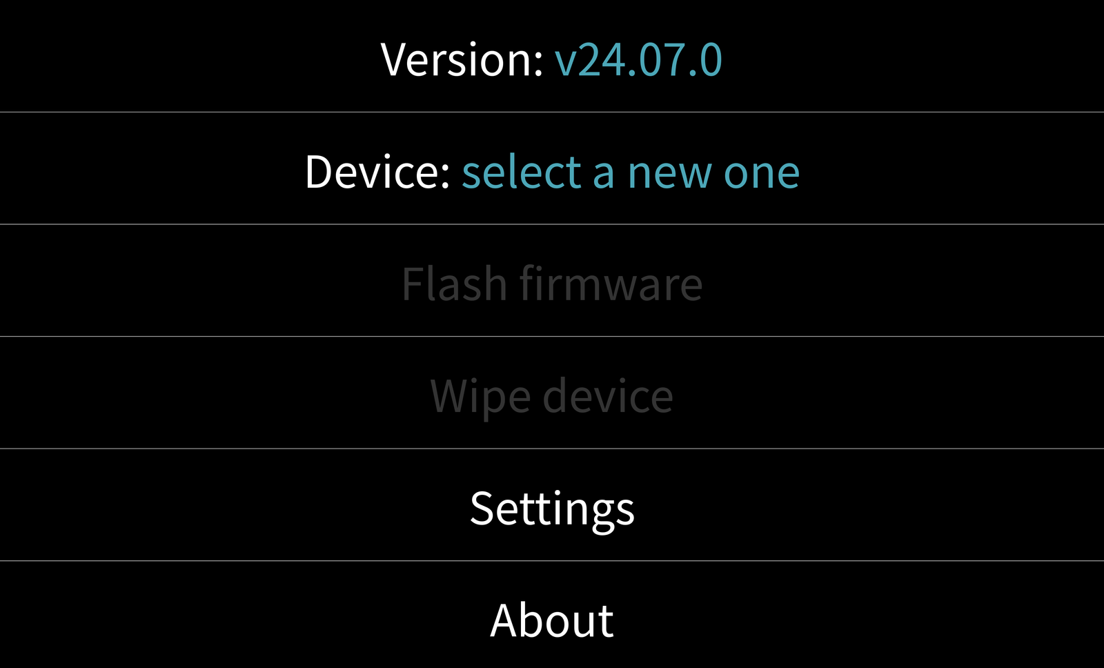 Krux-Installer Main Menu