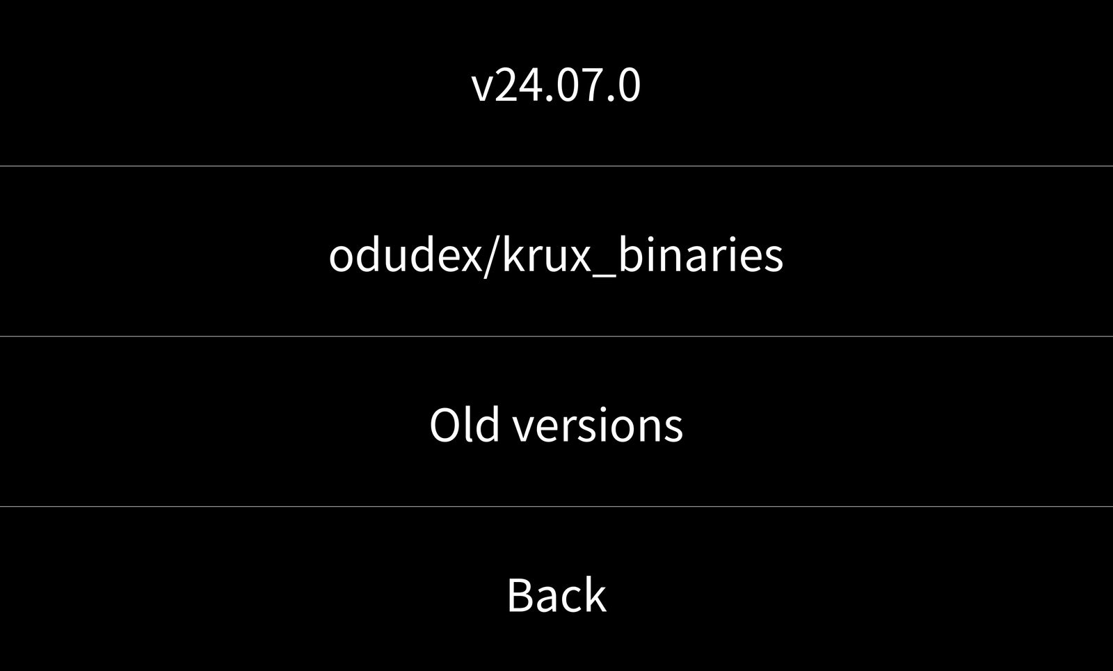Krux-Installer Select Version Menu